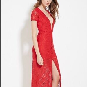 Forever 21 Scarlet Lace Maxi Dress